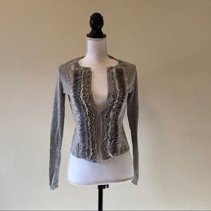 Banana Republic Gray Ruffled Cardigan XS